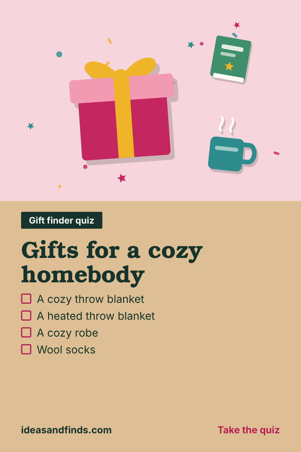 Gifts for a cozy homebody: image to save on Pinterest