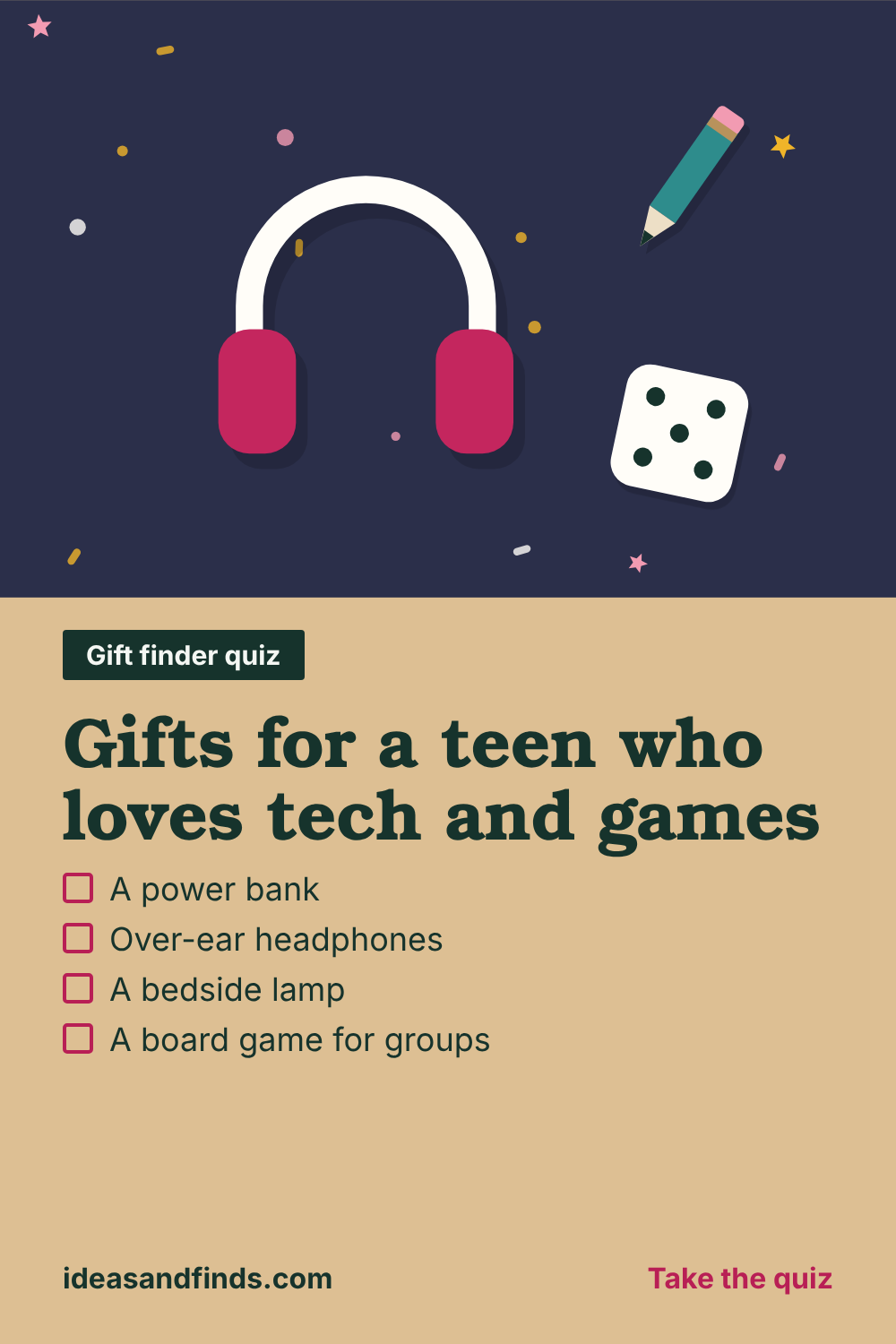 Gifts for a teen who loves tech and games: image to save on Pinterest