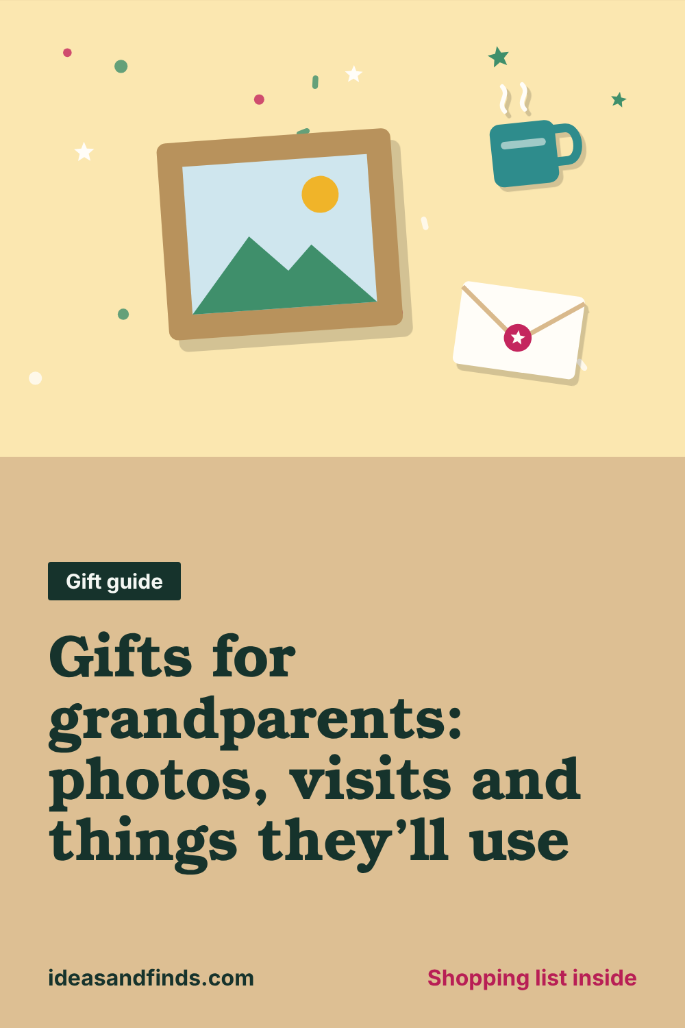 Gifts for grandparents: photos, visits and things they’ll use: image to save on Pinterest