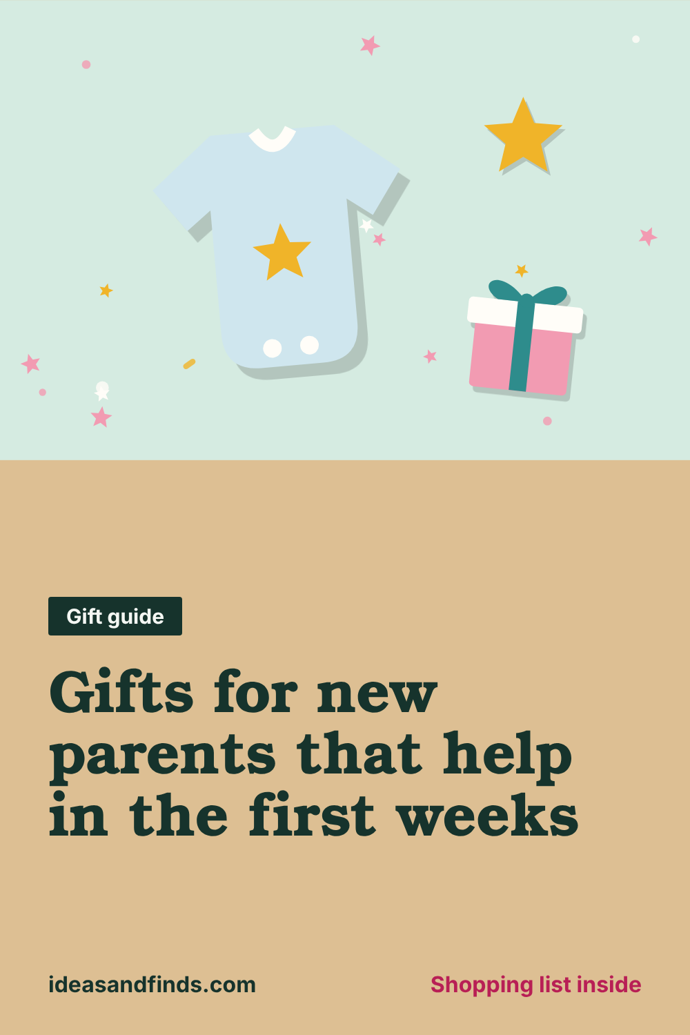 Gifts for new parents that help in the first weeks: image to save on Pinterest
