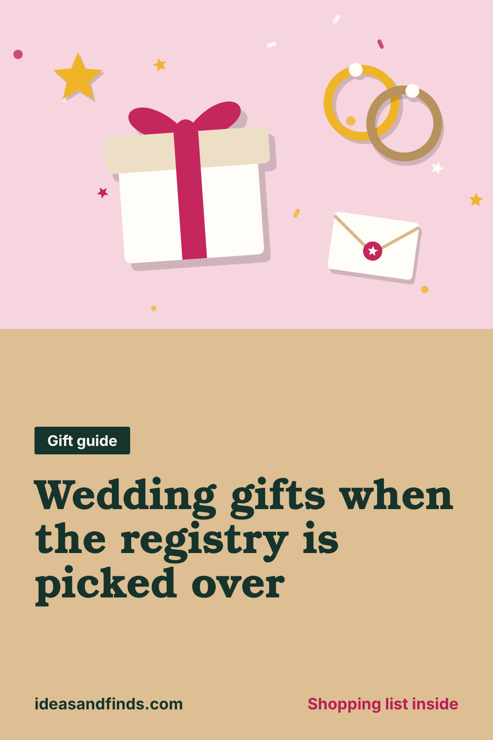 Wedding gifts when the registry is picked over: image to save on Pinterest