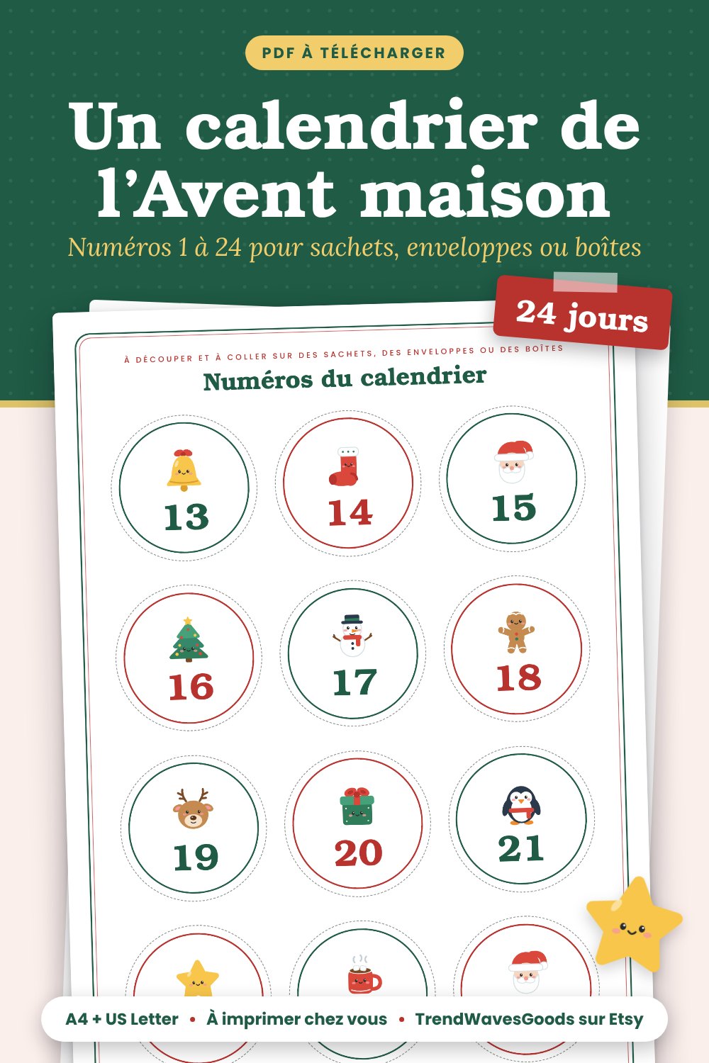 Preview of Calendrier de l’Avent à remplir